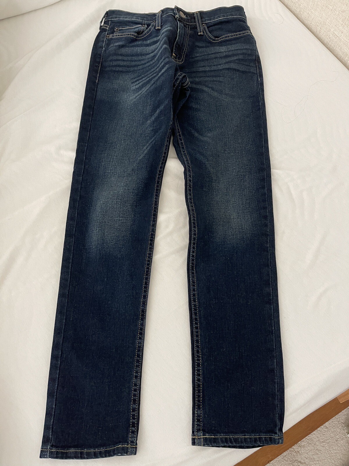 New Hollister Men's Dark Wash Blue Jeans Skinny Epic Flex 28x30 Extra ...