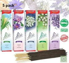 Incense Sticks Flower Fragrances Lia Natural Hand Dipped Long Sticks Box 5 pack