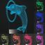 thumbnail 7  - Custom 3D Illusion LED Night Light Lamps 7 Changing Colours Free USB Plug Inc.