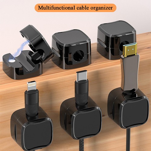 6Er-Pack Magnetische Kabelklemmen Und Kabelhalter Kabelmanagement Unter Dem > - Afbeelding 14 van 21