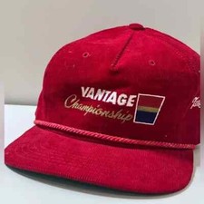 Vantage Championship Vintage Red Cordoroy Rope Hat TEXACE Made in USA Tanglewood