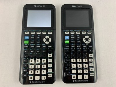 TI-84 Plus CE Calculator Lot of 2 For Parts or Repairs, No Covers, One Powers On