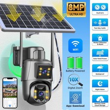 Solar WiFi PTZ Outdoor Security Camera 8MP Auto-Tracking Security Surveillance
