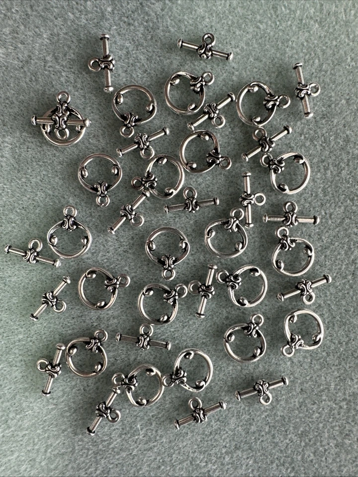 TierraCast - 20 Sets Silver Plated US Made Toggle Clasps - “Classic” - Image 2 of 3