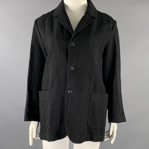CASEY CASEY Size L Black Wool Linen 3 button Jacket