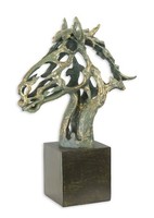 Skulptur Figur Pferd Pferdekopf Replikat Retro Design Dekoration