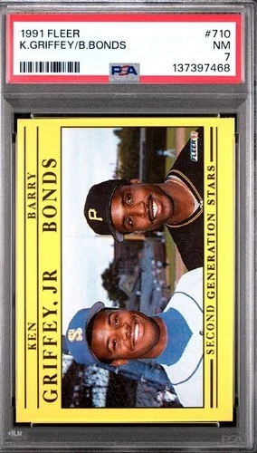 1991 Fleer - Ken Griffey Jr Barry Bonds #710 PSA 7