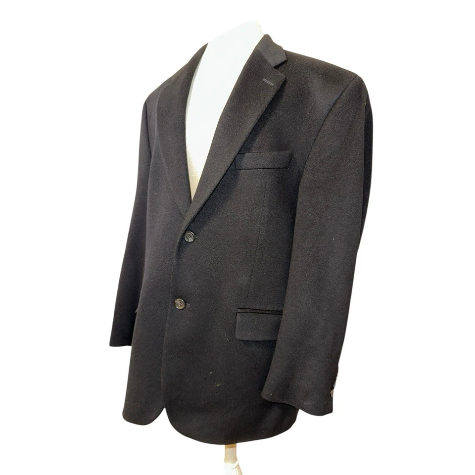Blazer Ralph Lauren Negro 43R 100% Cachemira Abrigo Chaqueta Ropa de Trabajo Suave Lujo Foto 3 de 4