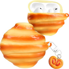 for Airpods Pro 3 Case - Cute Funny for Women Girl Kids Girly 3D Kawaii Croissan