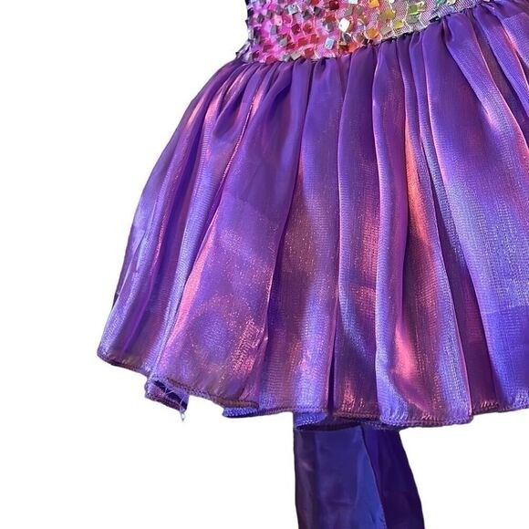 Kids Rainbow Sequin Performance Dance Costume Dre… - image 5