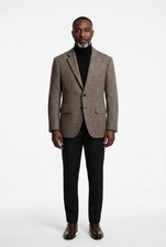 Vintage Norman Hilton Oxford Black &White Checkered Wool Sport Coat Blazer 40 L