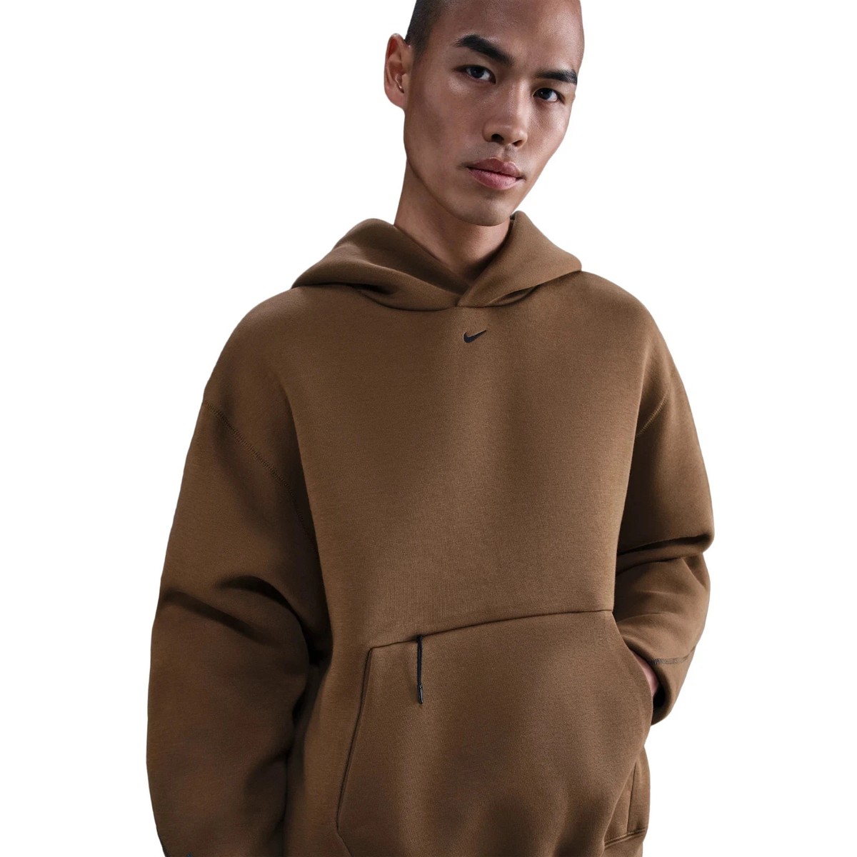 Buy Nike Tech Hoodie Mens Brown Fleece HV6535 235 Swoosh Logo
