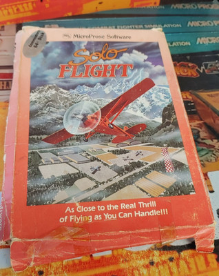 Solo Flight (Microprose 1987) Commodore C64 (Disk, Box, Manual) works 8-bit