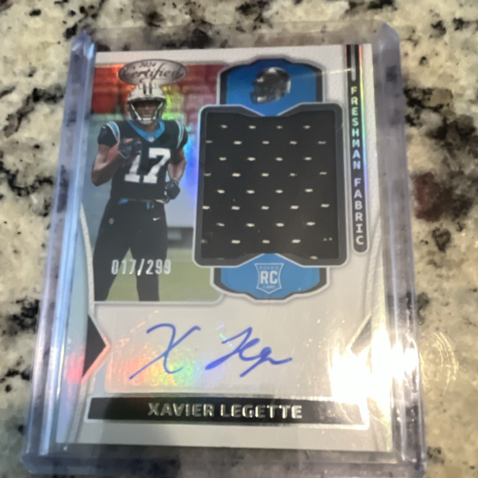 2024 Panini Certified Freshman Fabric Xavier Legette RC Auto MEM #FMS-XLE /299