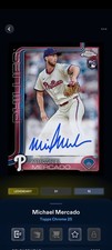 Topps Bunt Chrome 25 Michael Mercado Black Signature 10cc Legendary DIGITAL