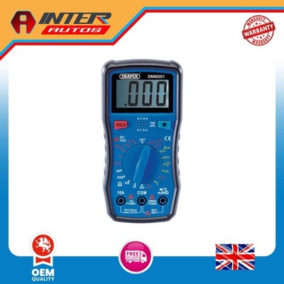 Draper Digital-Multimeter mit manueller Reichweite, 1 x Messleitungen, 1 x Temperaturfühler 41818