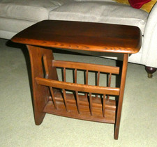 RARE ERCOL FRUITWOOD Occasional Magazine Rack Coffee Table Superb Condition