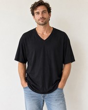 James Perse Standard V Neck T Shirt Black Men’s XL Size 4 Cotton USA Made