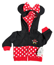 Disney Parks Minnie zipper hoodie ears jacket baby girls 3M - NEW w/tags 