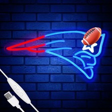 Football Team Neon Sign, Cool Dimmable Light Up Football Team Logo Hanging US...
