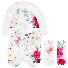 TANOFAR Baby Car Seat Insert and Strap Covers, Gray Carseat Universal, Floral