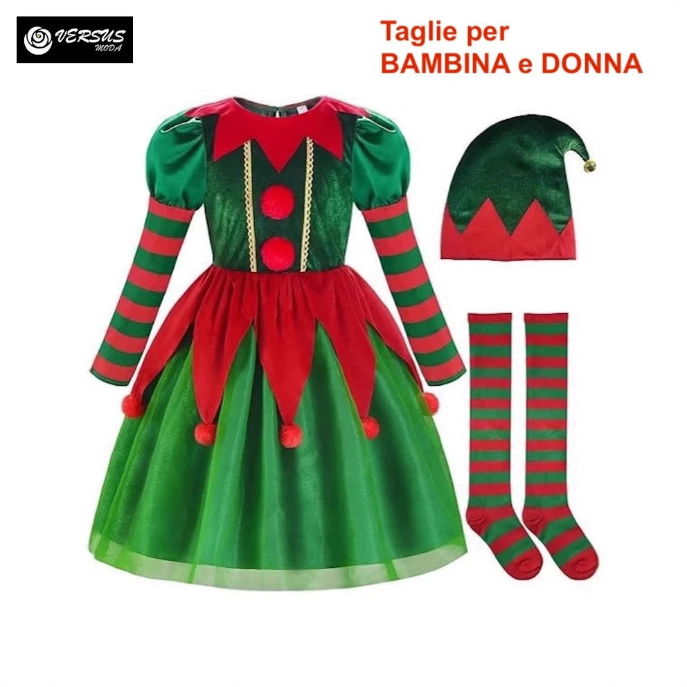 Costume Da Elfo Di Natale, Costume Da Renna Di Babbo Natale - Foto 8