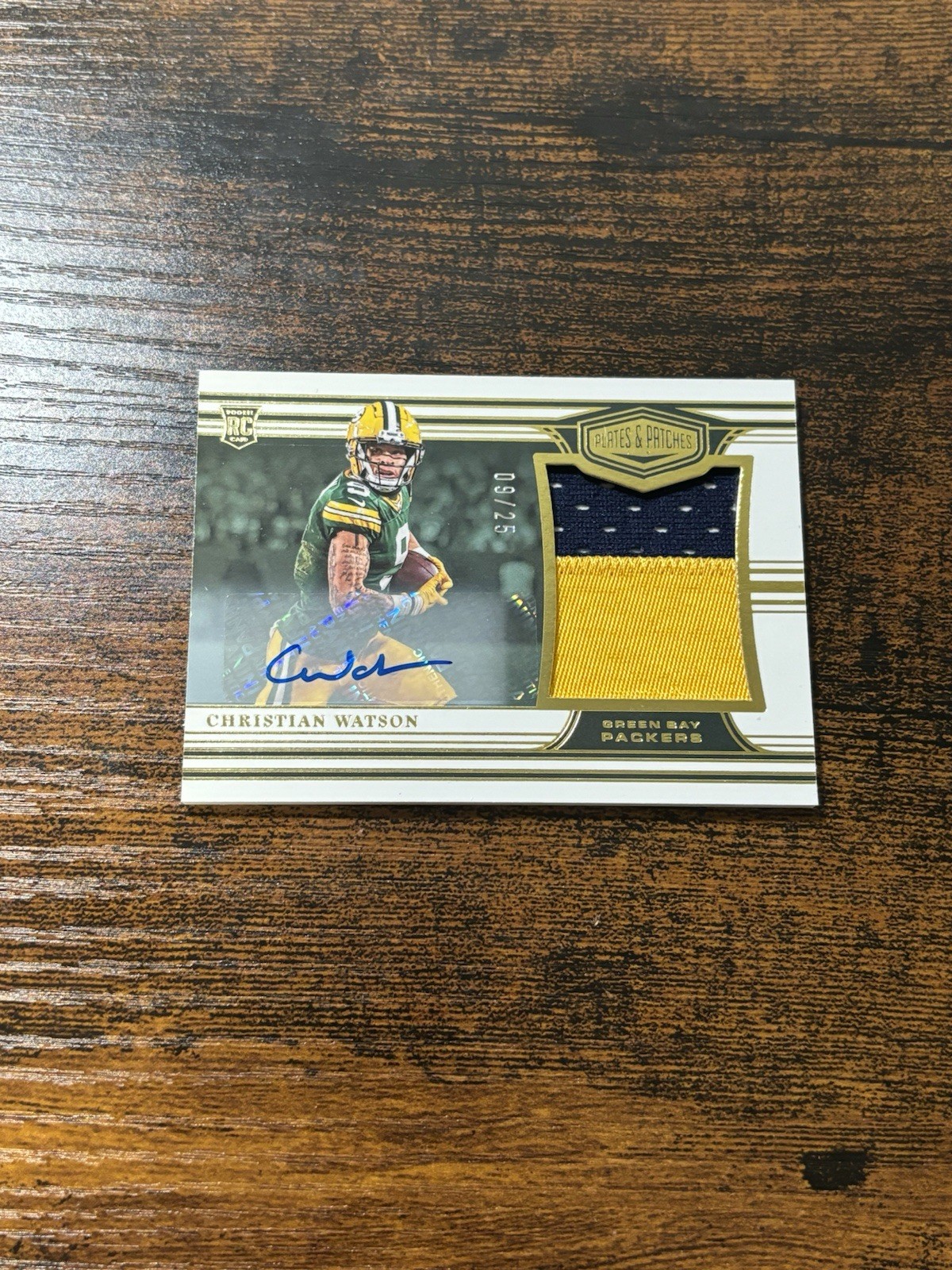 Christian Watson Panini Chronicles Plates & Patches Rookie Jersey #PPCHW Autograph