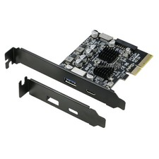 PCI-e x4 to USB 3.2 Gen1 Adapter Card: 20Pin  Type-E  1xUSB 3.0  1x USB C