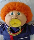 Vintage 1985 Jesmar Cabbage Patch Kid, Fuzzy Red Pacifier Boy, Green Eyes, Near