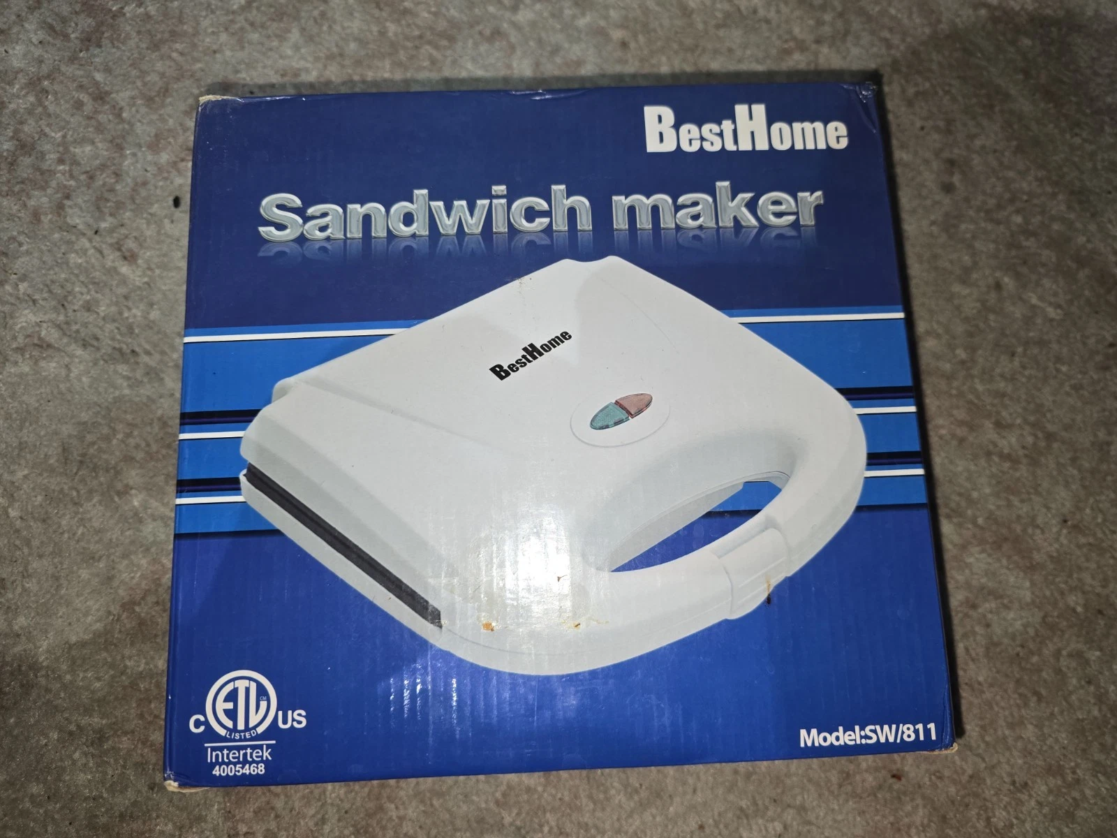BestHome Sandwich Maker Model SW/811 Electric Non-Stick ETL Listed New in Box