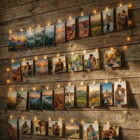 LED Fotoclips Lichterkette 6M 60LED Warmweiß Mit 30 Klammern 2 Modi FüR Deko