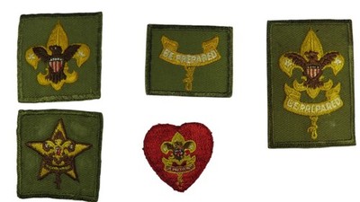 1950s-60s Boy Scouts Complete Rank Set Tenderfoot - Life Patch WORN (WSJ1054)