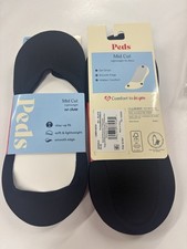 2 3-Packs Peds Women's Mid Cut Lightweight No Show Liner Socks Black Size M 5-10