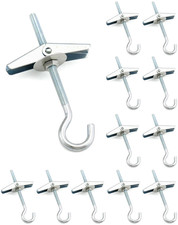 12 Pack Ceiling Hooks 3-9/16 Spring Toggle Plant Hooks Heavy Duty Pothook