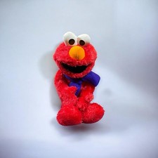 Kohls Elmo Plush Sesame Street Stuffed Doll Red Muppet Blue Scarf Cute Soft 9"