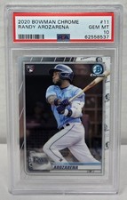 2020 Bowman Chrome RANDY AROZARENA RC ROOKIE CARD PSA 10 GEM MINT