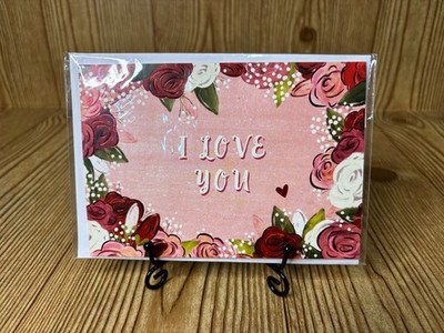 BRAND NEW Up with Paper Pop Up Card 'I Love You' w/Florals 