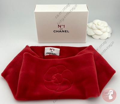Chanel Nº1 Soft Camellia Logo Hair Band Headband Red Bath Spa
