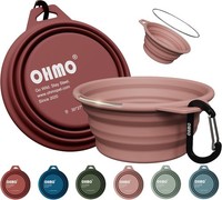 Hundenapf Faltbar 2 StüCk 350Ml Silikon Mit Edelstahlring FüR Reisen Camping