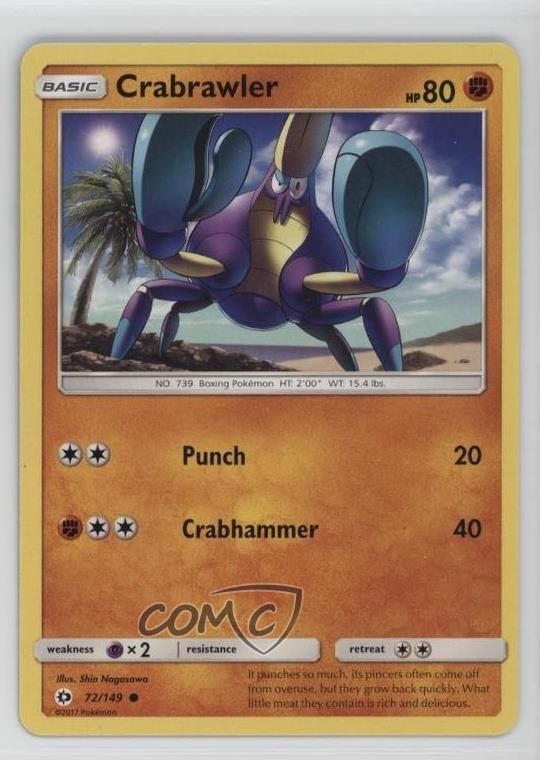Crabrawler Pokémon Sun & Moon Base #72