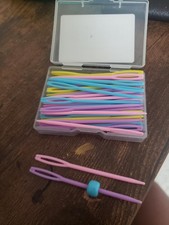 2.7" Plastic Sewing Needles 52pcs Large Eye Yarn Darning Tapestry DIY Craft Vibr
