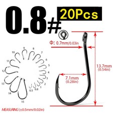 2packs LS-9937 Fishing Hooks Set Carbon Steel Jip Single Circle Fishhook Fly Fis