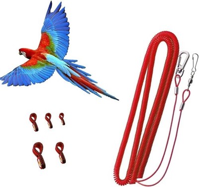 Arnés para pájaros Correa antimordedura Entrenamiento de vuelo rojo al aire libr