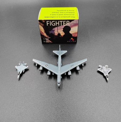 3PC 1/700 Finished Fighter Jet Miniature Models B2, F22, F15