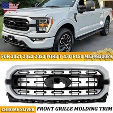 Dr Grey Upper Grille For 2021 2022 2023 Ford F150 F-150 Xlt Front Bumper Grill
