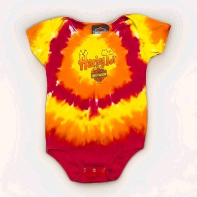 Vintage Harley Davidson Harley Tot Tie-dye Baby Romper One Piece 12 Months