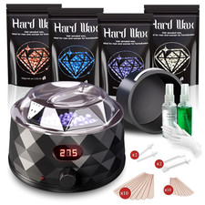 Waxing Kit for Women, Wax Warmer, Wax Kit with 4 Packs Hard Wax Beads and Access