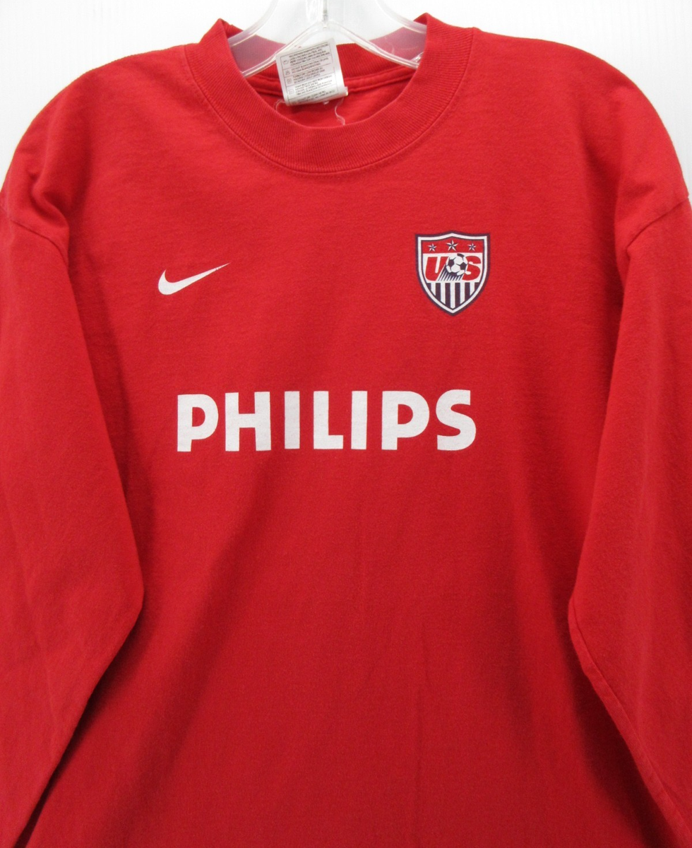 NIKE USA代表 PHILIPS スウェット トレーニング 古着 VINTAGE USMNT USA Soccer Shirt Men Large Red Nike Promo Jersey