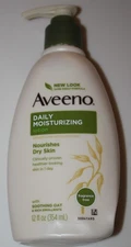 Aveeno Daily Moisturizing Lotion 12 oz Fragrance Free Soothing Oat Dimethicone