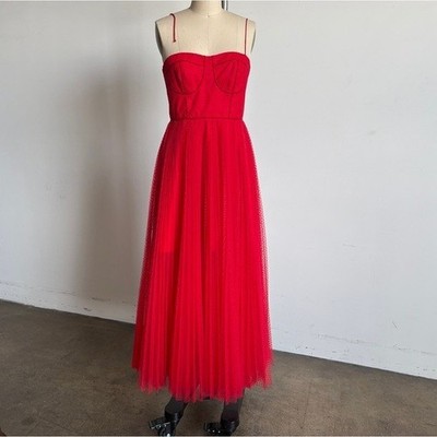 tulle fit and flare dress Sleeveless Maxi Tulle Fit & Flare Regular Prom Dress mtn88194 main image 0